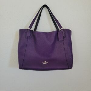 Coach Designer Legacy Vintage Y2K Purple Leather Tote Shoulder Bag Purse
